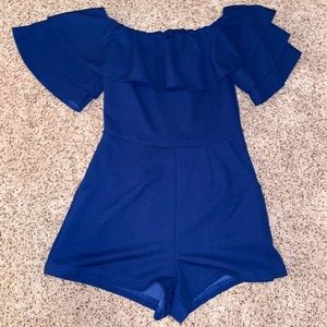 Strapless Royal Blue Romper